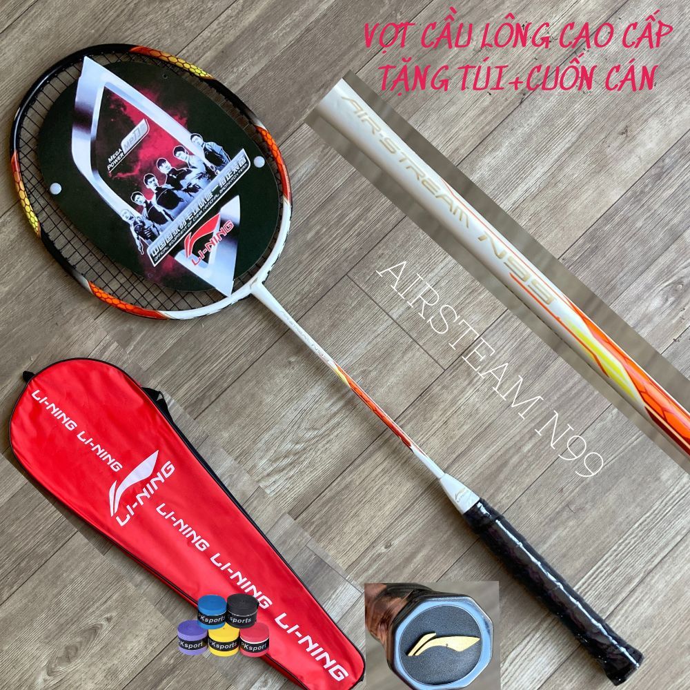 VỢT CẦU LÔNG LiNing AIRSTEAM N99 Chuyên Nghiệp siêu bền nhẹ lực căng dây 8kg max10 kg - TẶNG TÚI+cuốn Cán