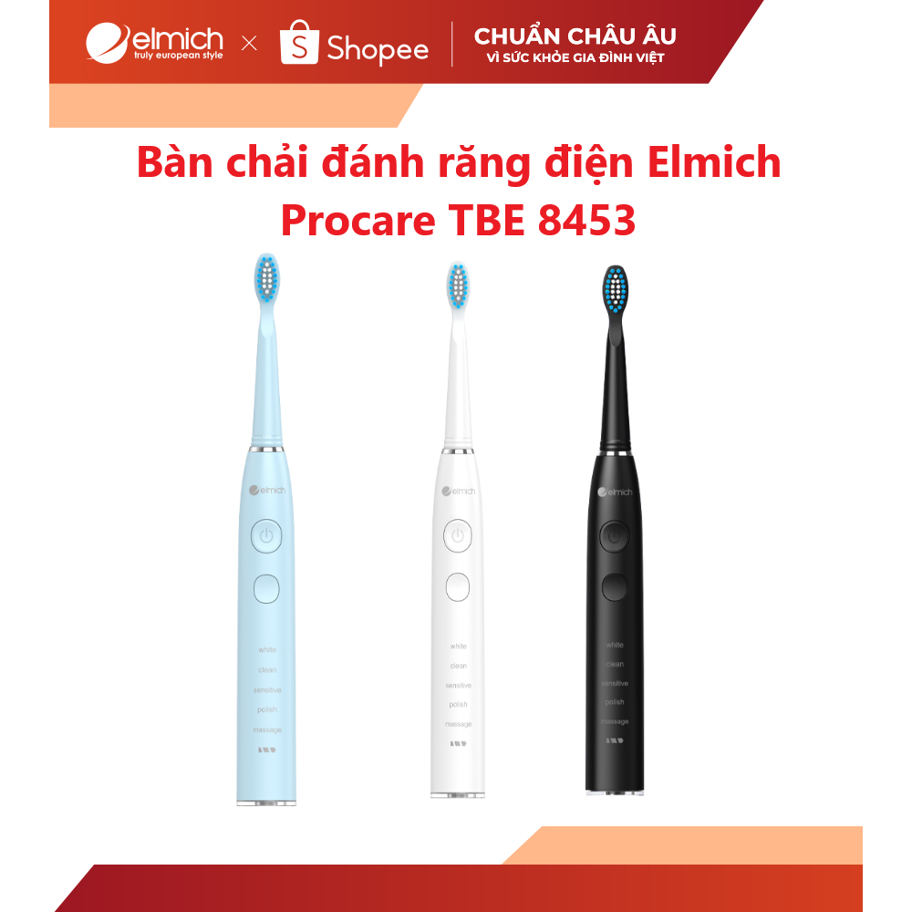 Bàn chải đánh răng điện Elmich Procare TBE8453 ( tặng kèm thêm 2 đầu bàn chải )