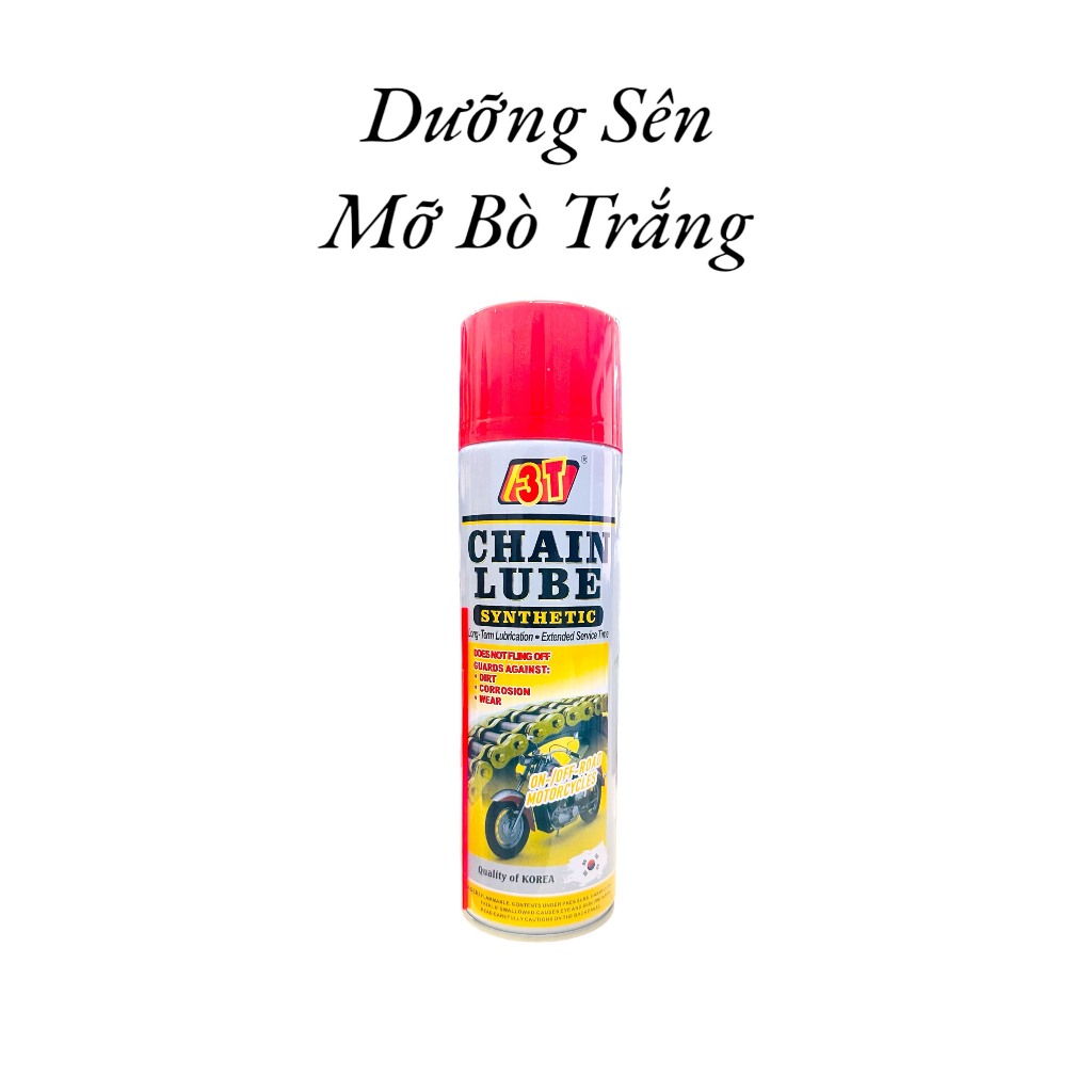 Dưỡng Sên Mỡ Bò 3T ChainLube 500ml Ít Văng Bôi Trơn Xích Hiệu Từ Hàn Quốc