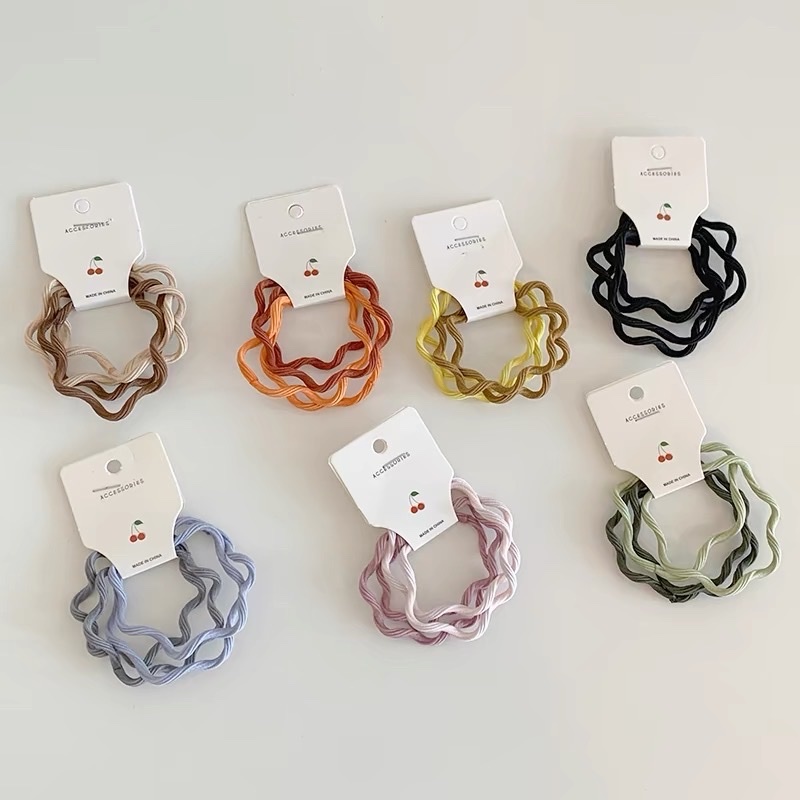 Set 3 thun cột tóc màu pastel