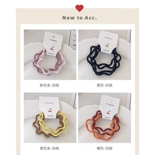 Set 3 thun cột tóc màu pastel