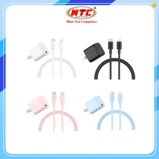 Bộ cốc cáp sạc remax rp-u7 kèm cáp typec to ln pd sạc nhanh 20w nhất tín computer