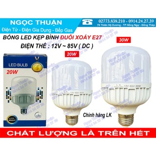 Bóng đèn led kẹp bình 20w , 30w đuôi xoáy e27 12v 24v 85v