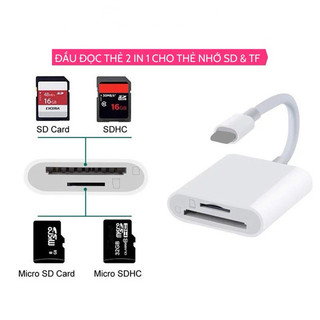 Đầu Đọc Thẻ Nhớ SD, TF 2 trong một cho điện thoại IPH laptop pc máy tính bảng đa năng nhiều cổng