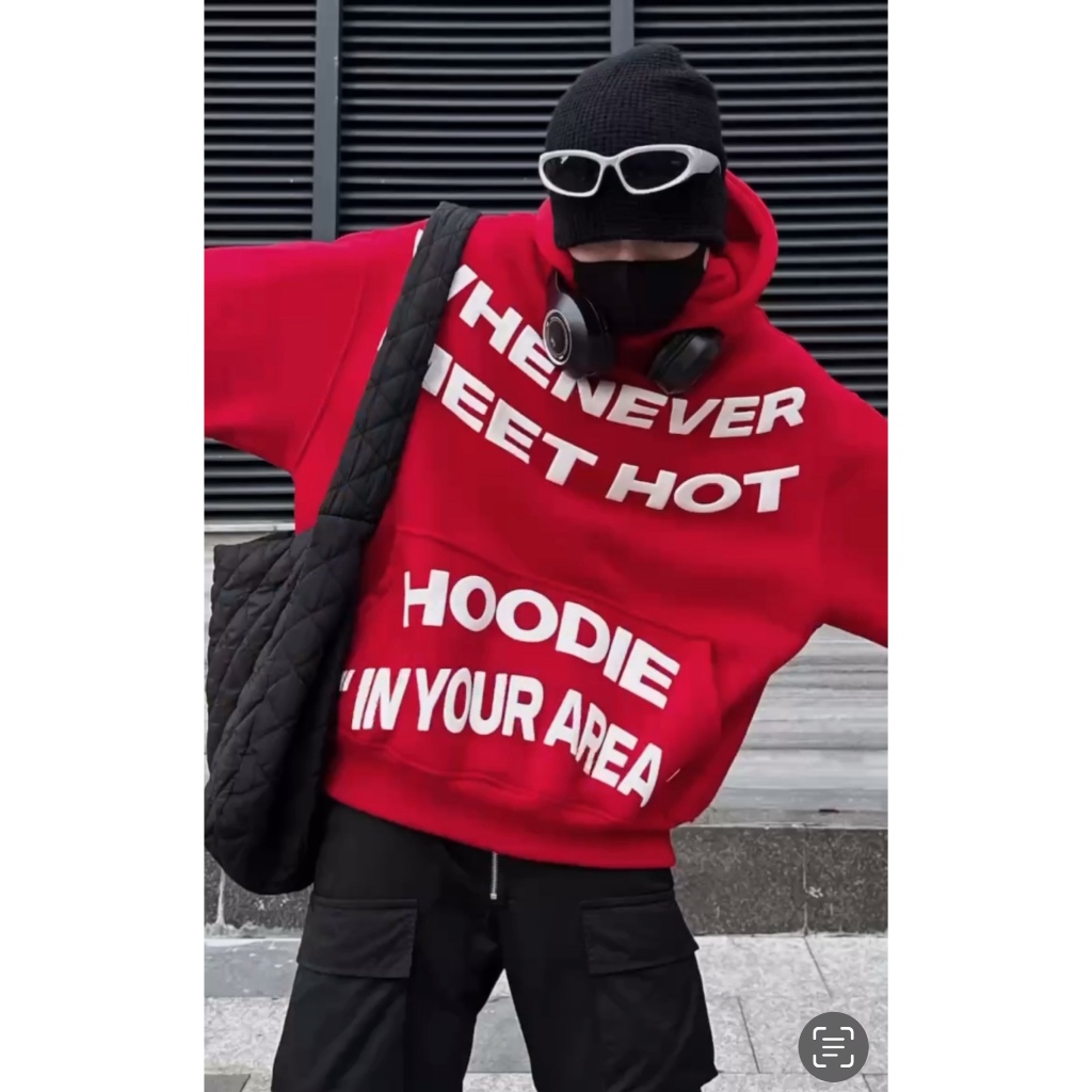 Áo Hoodie Nỉ PE Boxy Unisex Nam Nữ Whenever Nón 2 lớp Dày Dặn fom rộng chữ in nổi 2024 - win99 | BigBuy360 - bigbuy360.vn