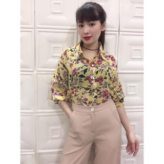 Áo sơ mi hoa cổ đức dáng mới