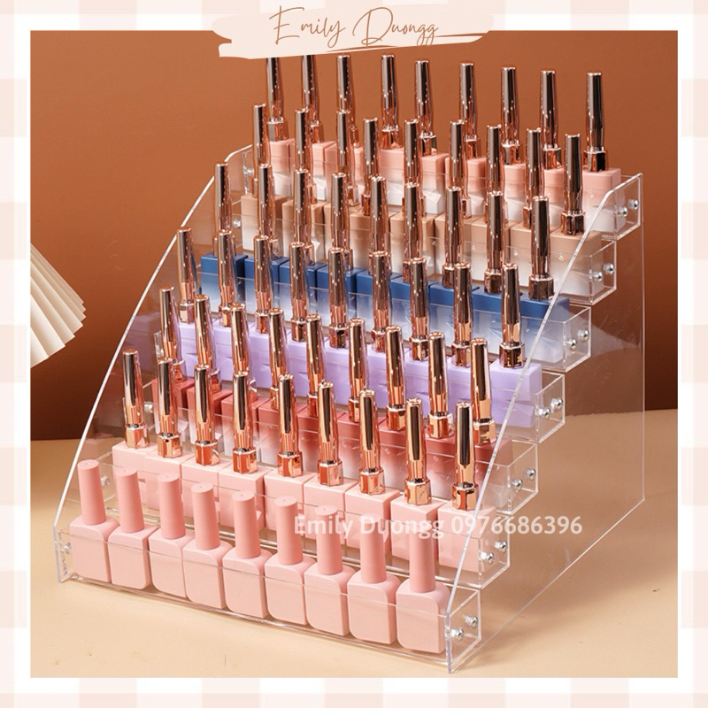 KỆ MICA ĐỰNG SƠN MÓNG TAY GẮN ỐC VÍT (3-7 TẦNG)
