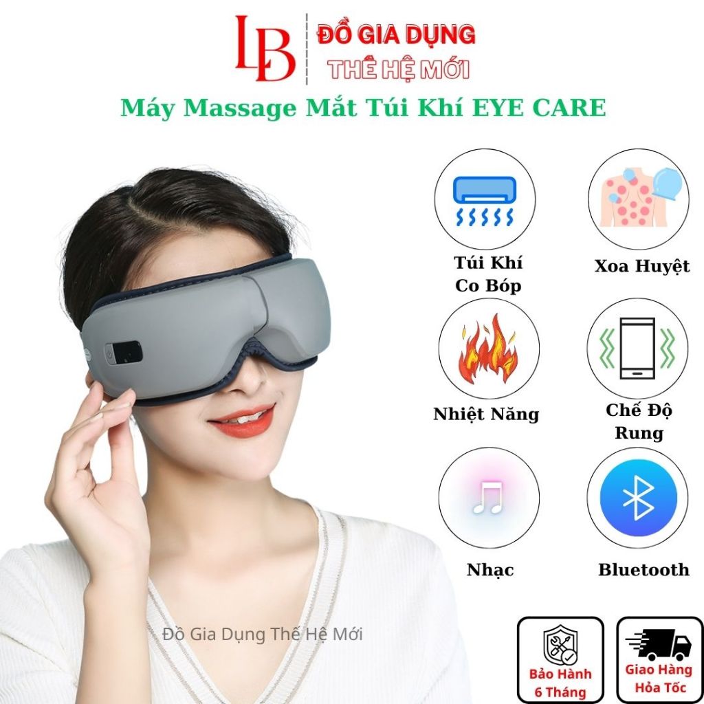 Máy massage mắt túi khí Bluetooth EYE CARE, máy mát xa mắt giảm mỏi và quầng thâm bản 2024