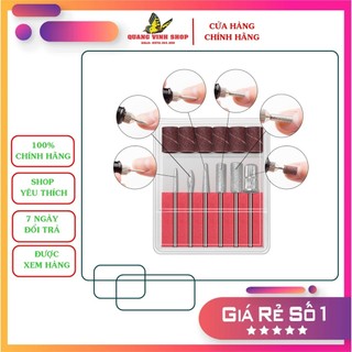Set 6 đầu mài móng bằng thép không gỉ kèm 6 nhám mài - bộ 12 chi tiết