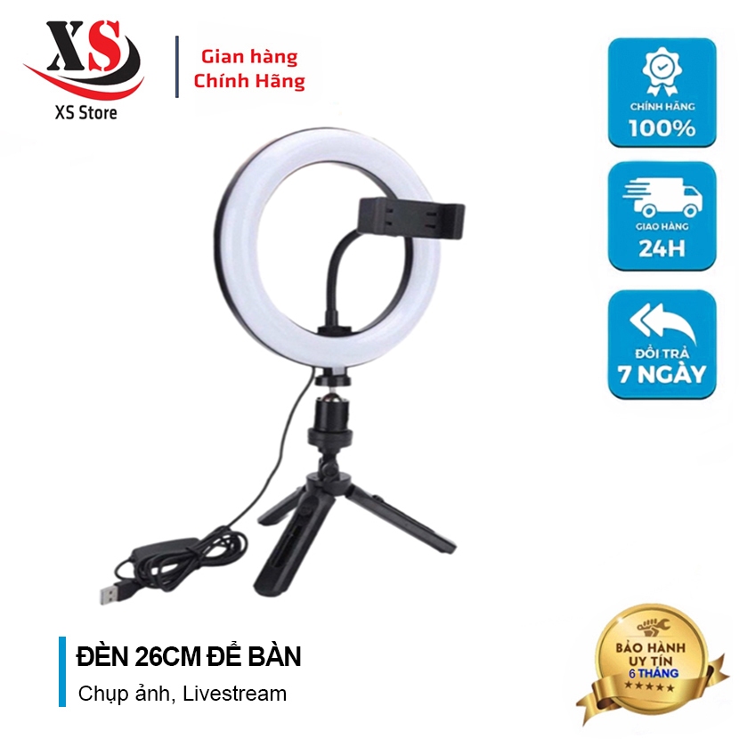 Đèn Livestream 26cm,30cm  Để Bàn, Quay Video, Dùng Make Up, 3 Chế Độ Màu - XS Store