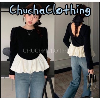 Áo hở lưng tay dài màu trơn đơn giản dành cho nữ -Chuchaclothing