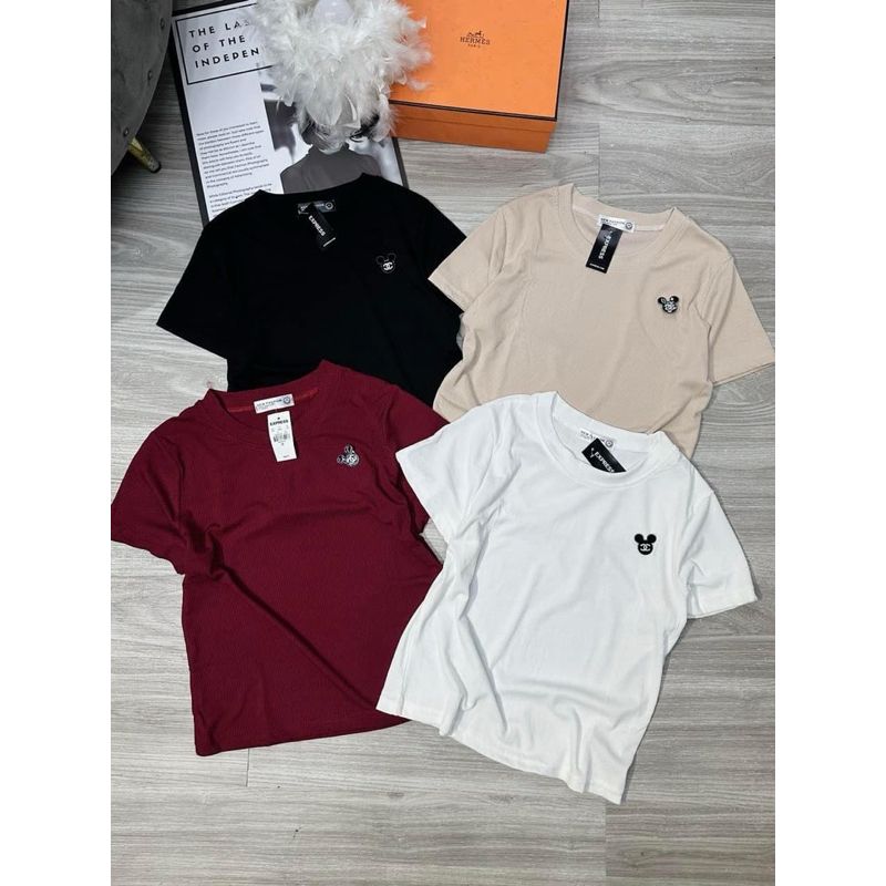 SÉT 4 ÁO TRƠN TĂM KÈM TAG MICKEY CHỮ X