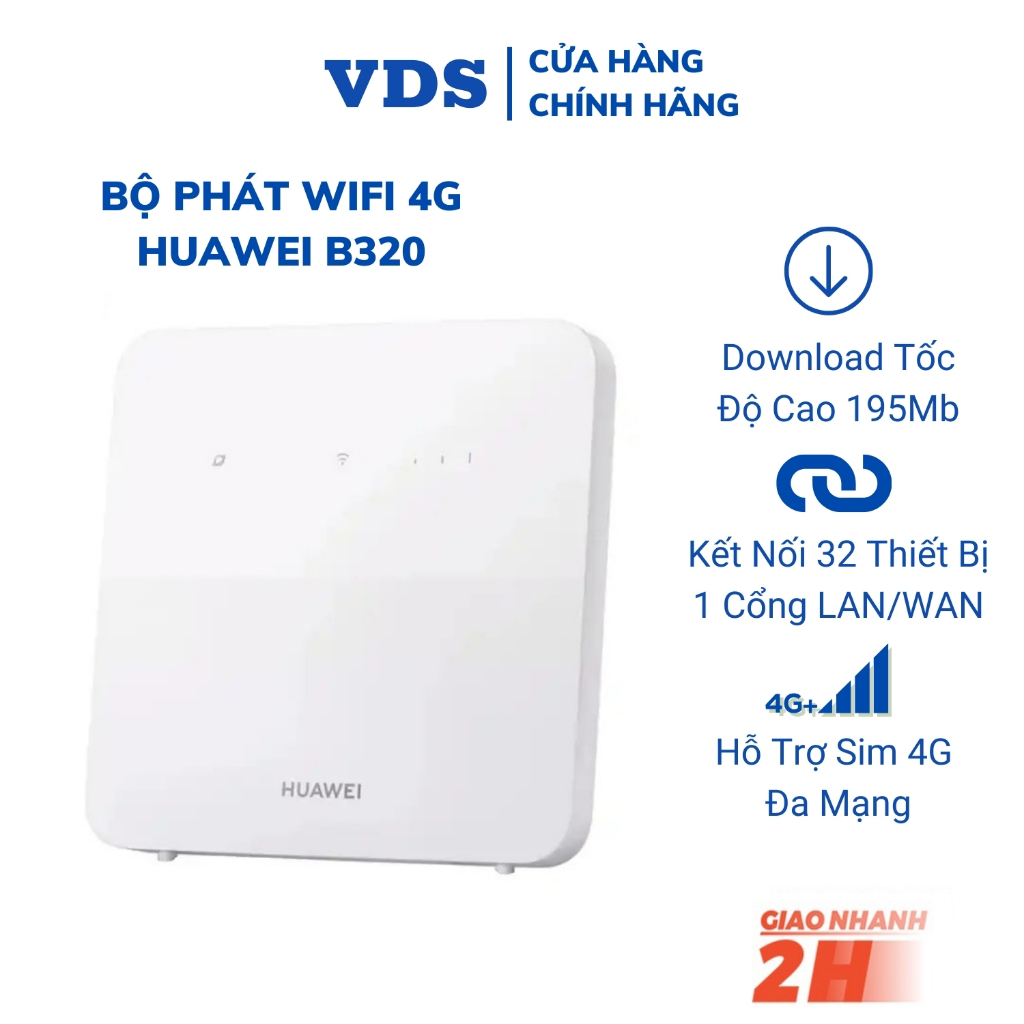 Bộ phát wifi từ sim 4G Huawei B320 Tốc độ 195Mbps kết nối 32 Users chuyên lắp xe khách, văn phòng – cục phát wi-fi 4G