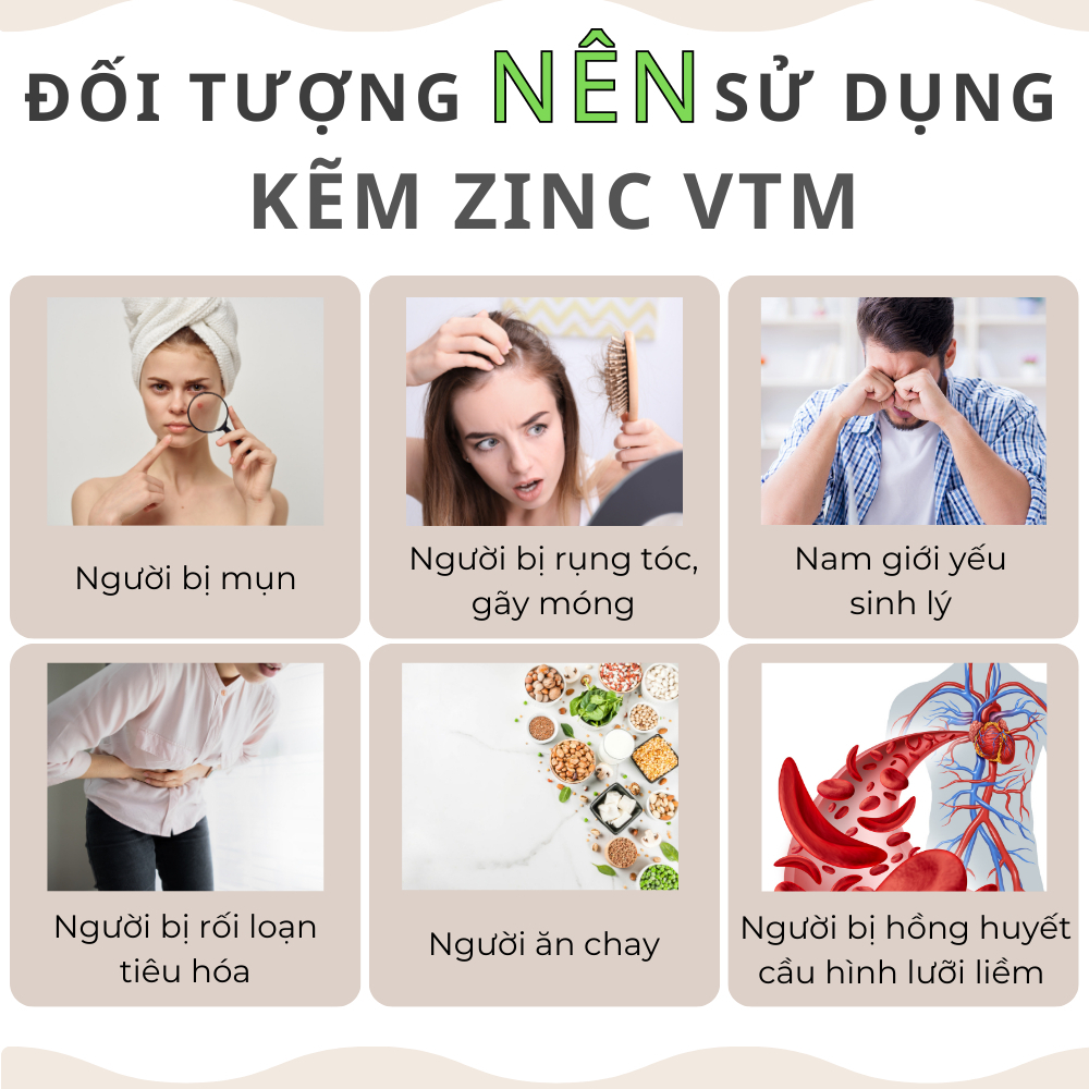 Viên uống VTM bổ sung Kẽm, Vitamin C, Vitatmin E, Glutathione, Collagen, Biotin hỗ trợ chăm sóc sắc đẹp