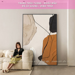 Trừu tượng khổ lớn 50x70cm 60x90cm 70x100cm in chất vải canvas có khung composite cao cấp - Làm theo yêu cầu