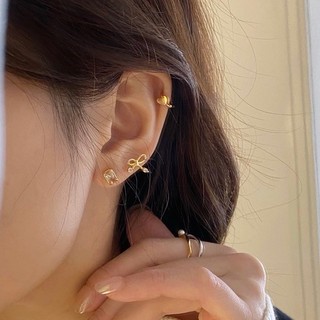 [1 CHIẾC] Khuyên tai bông tai 𝗧𝗵𝗮̆́𝘁 𝗻𝗼̛ đá 30% bạc chốt bi I 2 GIRLS ACCESSORIES I