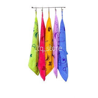 Khăn lau tay treo tường in hình gấu 29x29cm