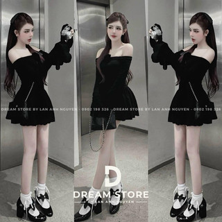Đầm Trễ Vai Tay Loa Mpb Tùng Bí Larong Tiểu Thư Dễ Thương Thời Trang Nữ Nine Clothing