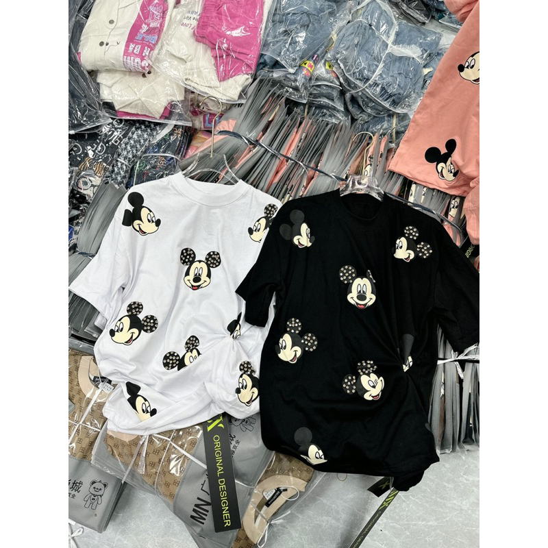 Áo thun kín mickey tai đá ảnh thật nhiều màu