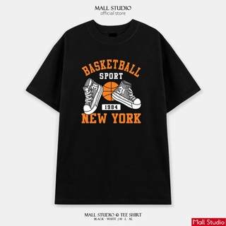 Áo Phông Cổ Tròn Nam Nữ Form Rộng Cotton  Unisex , Áo Thun Tay Lỡ Basic Tee Oversize Trend Hè 2024 - Basketball