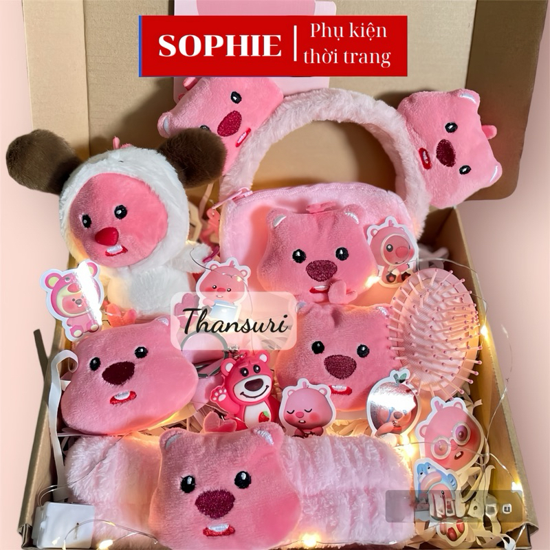 (ẢNH SHOP TỰ CHỤP- CÓ SẴN)Set quà tặng hình gấu Loopy, Gấu Hải Ly nhân dịp sinh nhập, kỷ niệm, valentine cho nữ