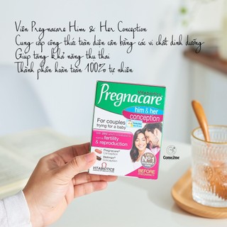 Vitamin thụ thai Vitabiotics Pregnacare Him and Her Conception - Nội địa Anh
