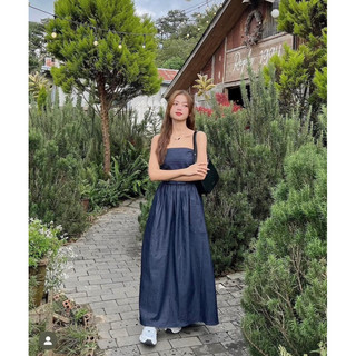 ĐẦM MIDI JEANS ỐNG CÚP