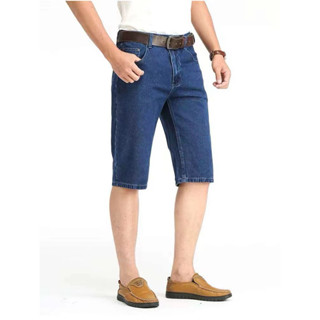 Quần Short Jean Nam Trung Niên Quảng Châu Chất Bò Co Giãn Mềm Mịn Ảnh Thật