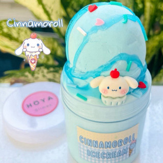 Cinnamoroll icecream/ đồ chơi kit slime diy tự trộn kèm charm như hình/ slime basic xanh pastel dễ thương