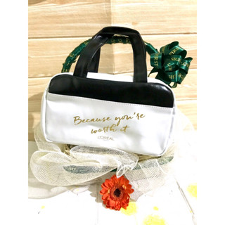 Túi da Pu Loreal phối đen trắng