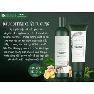 Dầu gội Weilaiya gừng trắng 400ml + dầu xả gừng trắng 250ml kích mọc tóc Weilaiya Ginger