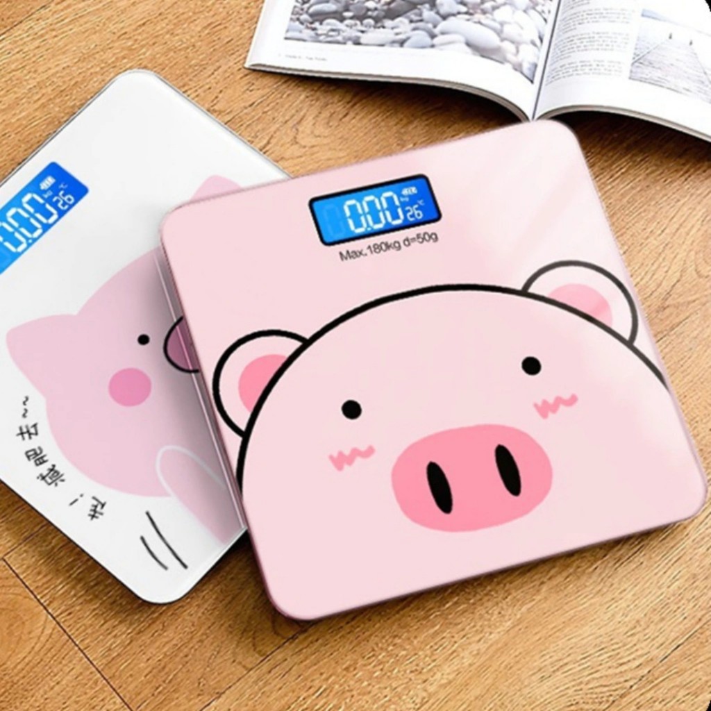 [Tặng Kèm Thước] Cân Điện Tử Gấu Dâu , Heo HồngCân Sức Khỏe Theo Dõi Cân Nặng Hằng Ngày Tiện Lợi
