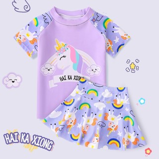 Bộ Đồ Bơi Bé Gái Cộc Tay Quần Váy - Hàng Quảng Châu Cao Cấp