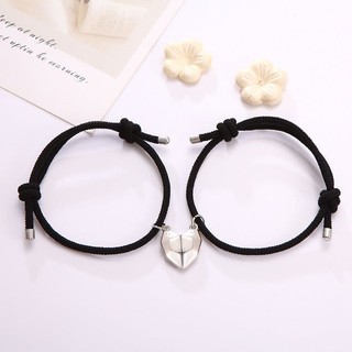Set 2 vòng tay nam châm trái tim cho cặp đôi, vòng tay đôi nam nữ, vòng tay couple