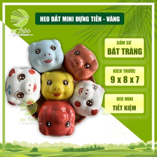 Ống heo tiết kiệm gốm Bát Tràng, heo đất mini trang trí bàn làm việc, quà tặng sinh nhật