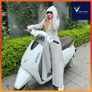 Áo chống nắng nữ toang thân cao cấp chất cải mì nỉ dày dặn, Áo chống nắng dáng dài chống nắng chống tia UV
