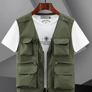 Áo Gile Mùa Hè Cho Nam Nữ Unisex Mang Đi Phượt Leo Núi Nhiều Túi Gi Lê Com Lê Tactica Thể Thao Camping Đội Nhóm M08