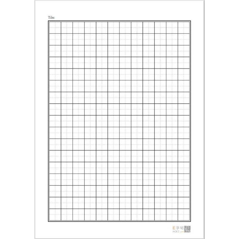 Set 30 tờ giấy luyện viết chữ hán ô vuông , ô mễ tiếng Trung Nhật Hàn