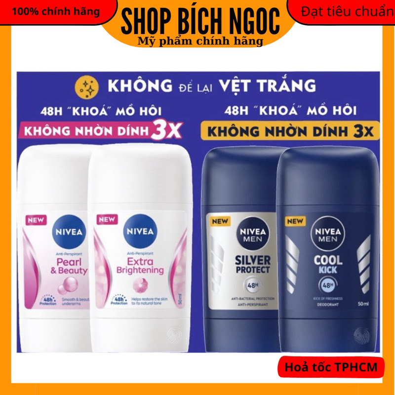 NIVEA Sáp Ngăn Mùi NIVE MỜ THÂM, PHÂN TỬ BẠC, MÁT LẠNH (50 ml)