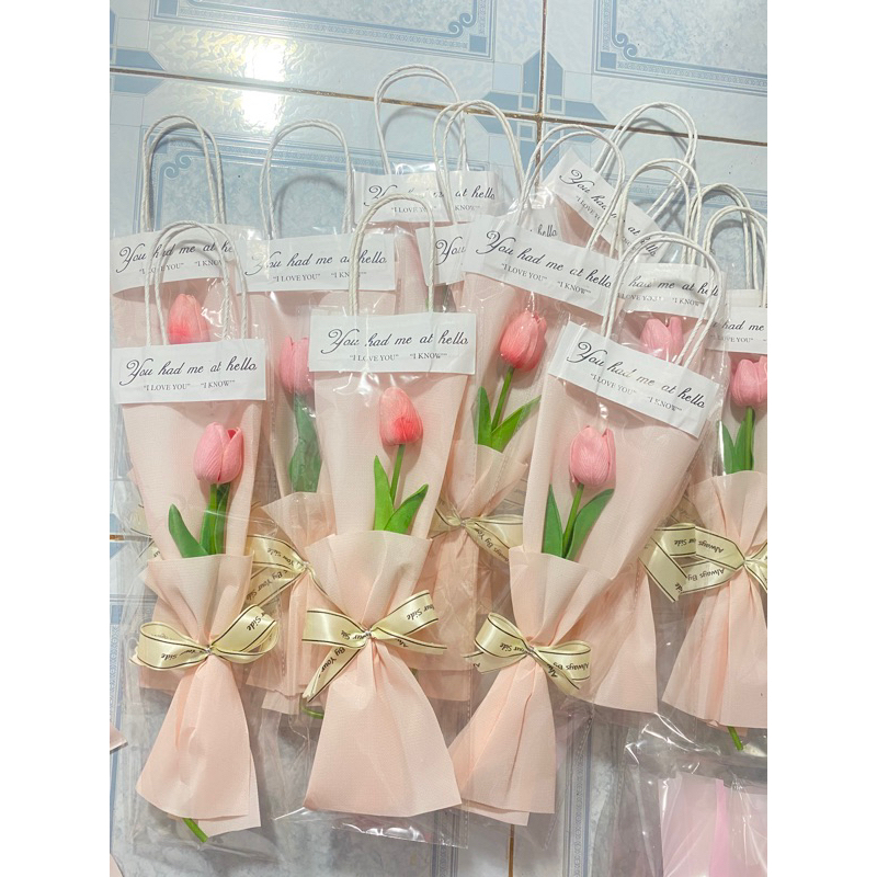 Hoa Sáp 1 bông kèm túi và thiệp