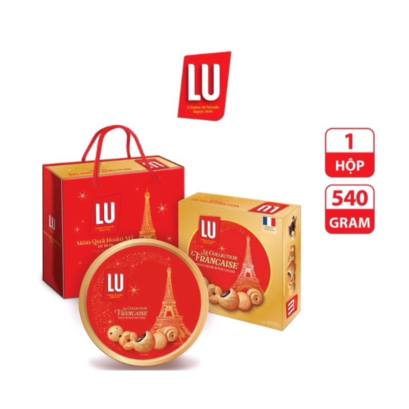 Bánh Quy Bơ Thập Cẩm LU Cookies Hộp Thiếc (Hộp 540g/708g + Túi Giấy)