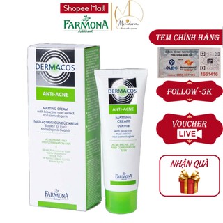 Kem dưỡng Farmona Dermacos Anti-Acne Matting Cream kiềm dầu, giảm mụn, se khít lỗ chân lông 50ml
