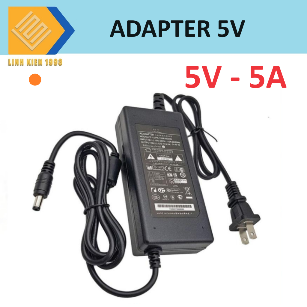 Nguồn điện DC-AC Adapter 5v5a nguồn điện đầu jack cắm 5.5x2.1