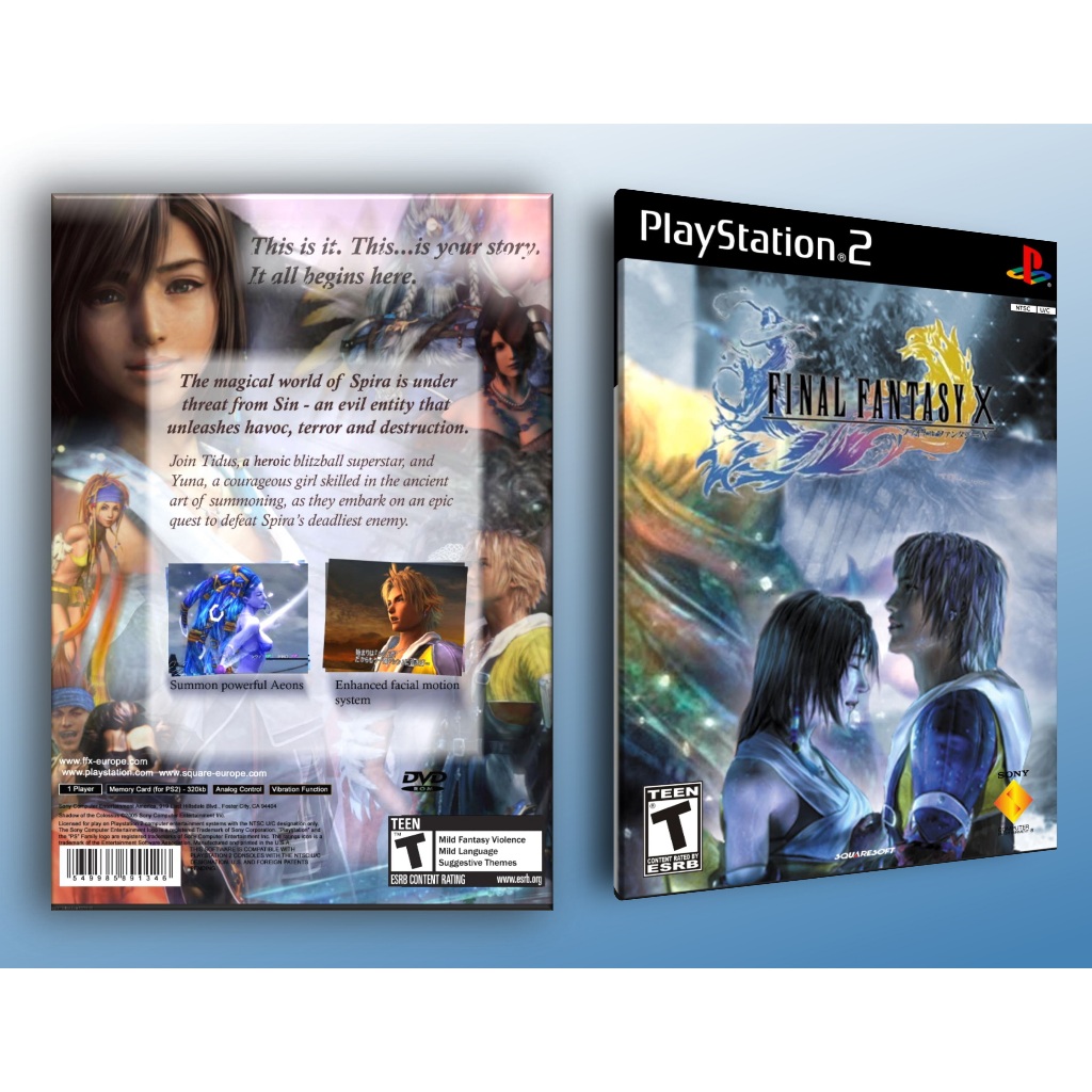 Đĩa game Final Fantasy X (game nhập vai hành đông) cho máy game PS2