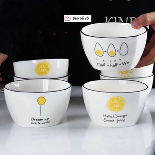 Bát con sứ hoa văn mặt trời cao cấp, bát decor, bát đẹp, bát phong cách, bát vingate, bát cơm sứ trắng