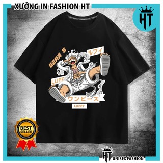 Áo thun OnePiece tay lỡ form rộng thun cotton in Luffy Gear 5 cực đẹp OP30