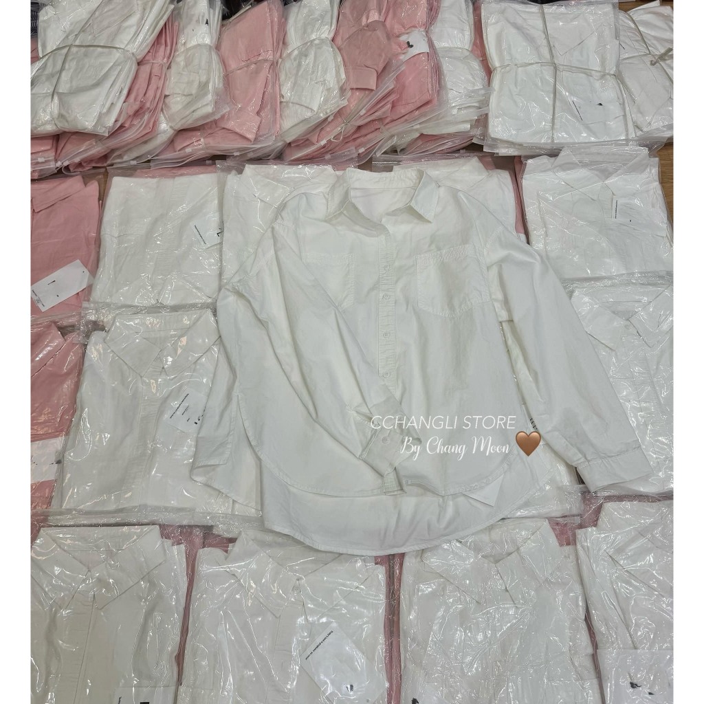 Áo sơ mi tay dài trơn basic chất thô mềm 2 túi ngực | BigBuy360 - bigbuy360.vn