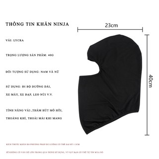 Khăn Trùm Ninja Basic Vải Thun Lỗ Kim Co Giãn 4 Chiều (2 Mẫu)
