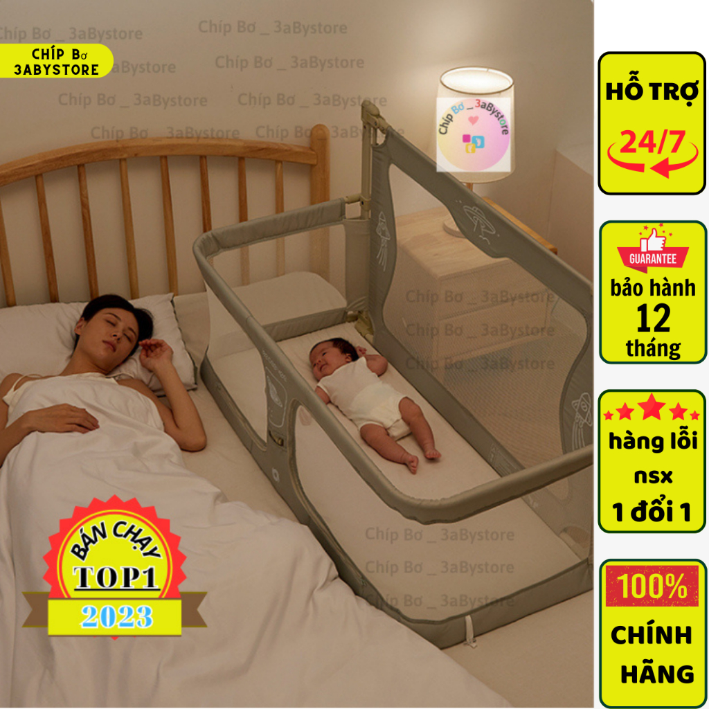 ( Tặng Nệm + Gối Đầu Và Màn) Nôi Ngủ Chung Loại 1 Dành Cho Bé Sơ Sinh Từ 0 - 3 Tuổi Bảo Hành 12 Tháng