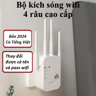 Kích sóng Wifi 4 râu tốc độ cao 300Mbs. Mở rộng vùng phủ sóng, cải thiện tốc độ mạng Wifi, Có cả phát Wifi từ dây Lan